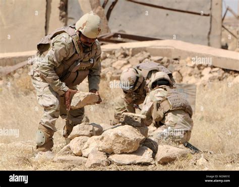 Rock Solid Cover Contingency Operating Site Marez Iraq Soldiers