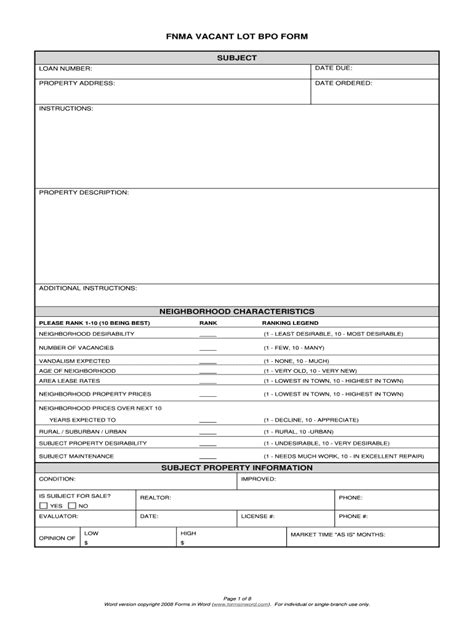 Fannie Mae Bpo Form Fill Online Printable Fillable Blank PdfFiller