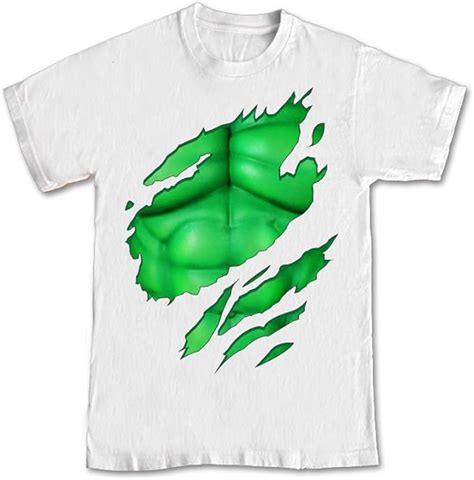 The Incredible Hulk Ripped Shirt Hulk Chest Costume T Shirt White