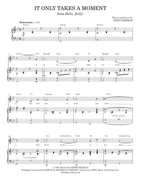 Play Official Version Of It Only Takes A Moment Sheet Music By Hello