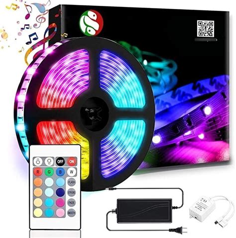 Tira Led Multicolor Rgb 5050 Rollo 5 Metros Luces Decoración Mercado