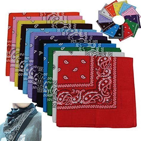 Bslino One Dozen Pcs Assorted Bandanas X Inch Cotton Novelty