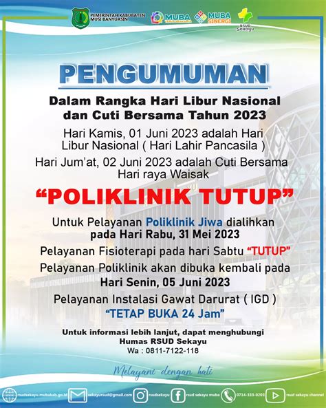 Pengumuman Libur Nasional Hari Lahir Pancasila Dan Cuti Bersama Hari