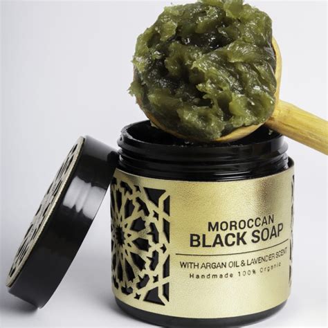 Moroccan Black Soap With Argan Oil Lavender Essential Oil