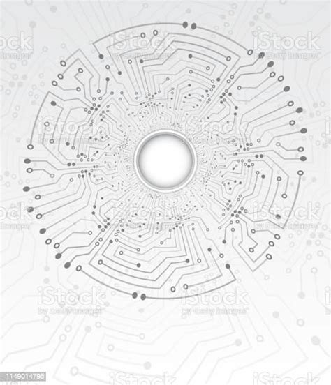 하이테크 기술 터널 배경 텍스처입니다 원 회로 기판 벡터 일러스트입니다 원형에 대한 스톡 벡터 아트 및 기타 이미지 원형