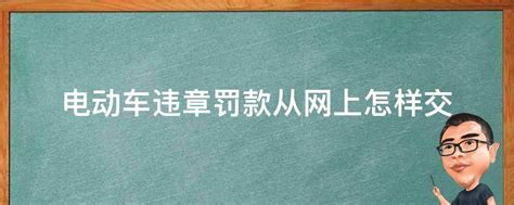 电动车违章罚款从网上怎样交 业百科