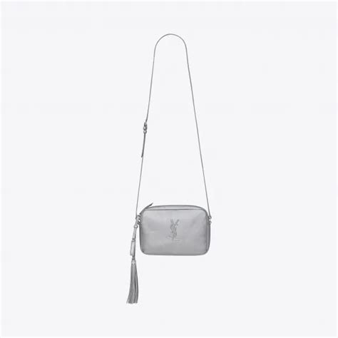 Yves Saint Laurent Lou Camera Bag In Platinum Lam Leather