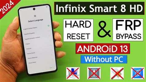 Infinix Smart 8 HD Hard Reset Frp Bypass Without Pc Activity