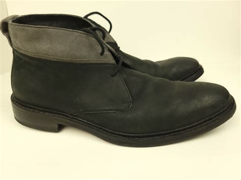 Cole Haan Chukka Ankle Boots C20917 Gray Black Leathe… - Gem