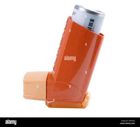 Asthma inhaler isolated on white, with path Stock Photo - Alamy