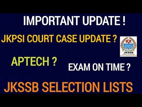 Jkssb Update Cour Case Update Aptech Update Jkssb YouTube