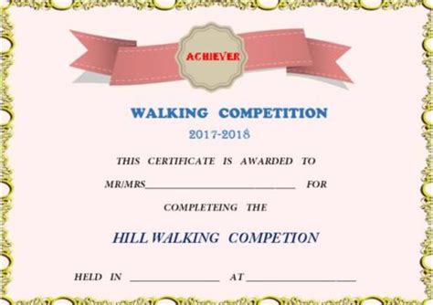 Stunning 25 Walking Certificates Editable Word Templates For Schools