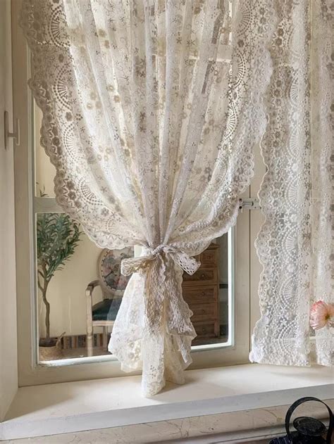 French Cream Style Living Room Curtains Romantic Lace Tulle - Etsy