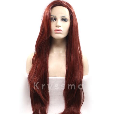 Straight Wine Red Synthetic Lace Front Wigs Taylor