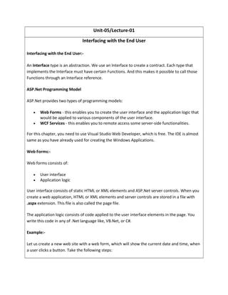 Mca 504 Dotnet Unit5 PDF