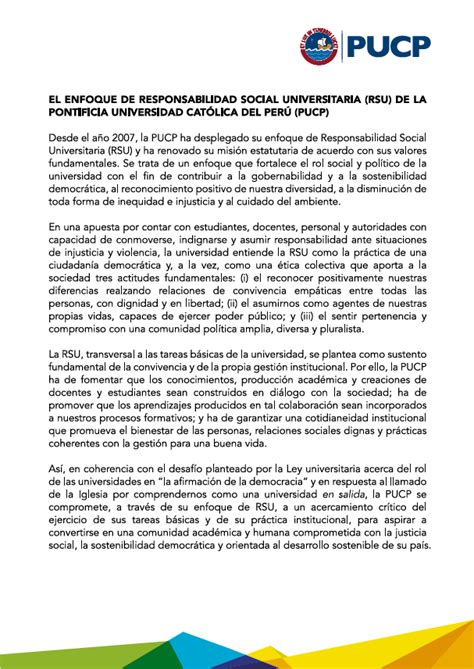 imagen politica rsu pucp Dirección Académica de Responsabilidad Social