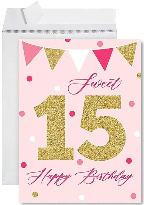 Happy Birthday Card With Envelope Sweet 15 Birthday Card For Girls