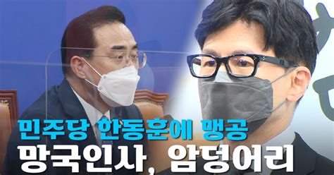 노컷브이 한동훈 지명 뿔난 민주당 암 덩어리 되기 전 도려내야