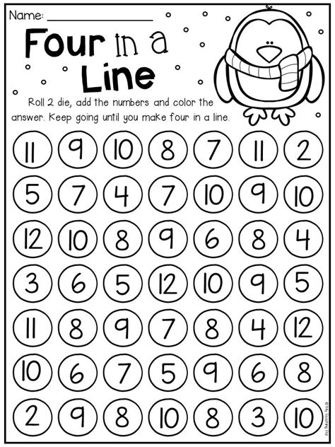 Printable First Grade Math Games