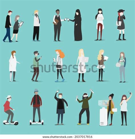 Illustration Set People Vector Stock Vector (Royalty Free) 2037017816 ...