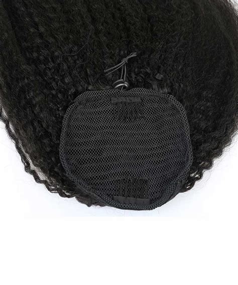 Dolago Kinky Straight Wrap Ponytail For Women Coarse Yaki Clip Ins