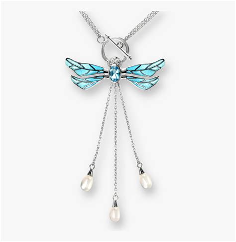 Nicole Barr Designs Sterling Silver Dragonfly Necklace Blue Diamond