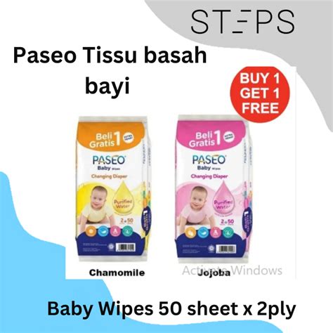 Jual Paseo Baby Wipes Tissue Basah Baby 50 Sheets X 2 Packs Shopee