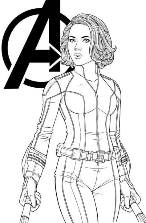 Dibujo De Black Widow Scarlett Johansson Para Colorear Y Pintar