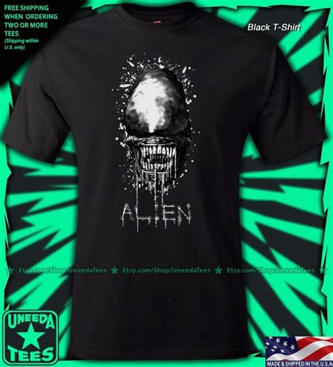 Alien T Shirt Xenomorph Aliens Inspired Hr Giger Horror Etsy