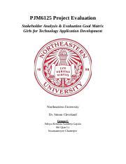 Pjm Stakeholder Analysis Evaluation Goal Matrix Edited Docx