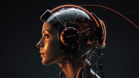 Premium AI Image | Brain computer interface headset Generative AI