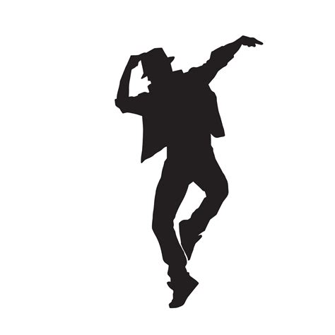 Baile Callejero Masculino Baile Hip Hop Silueta Vectorial De