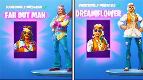 New Dreamflower And Far Out Man Skins Gameplay In Fortnite Fortnite