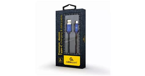 Gembird Type-C USB 3.0 Premium Jeans kábel [2m] kék