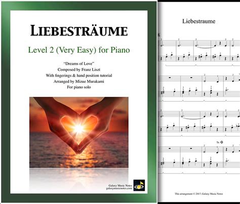 Liebestraum [Liszt] | Piano sheet music notes {very easy}