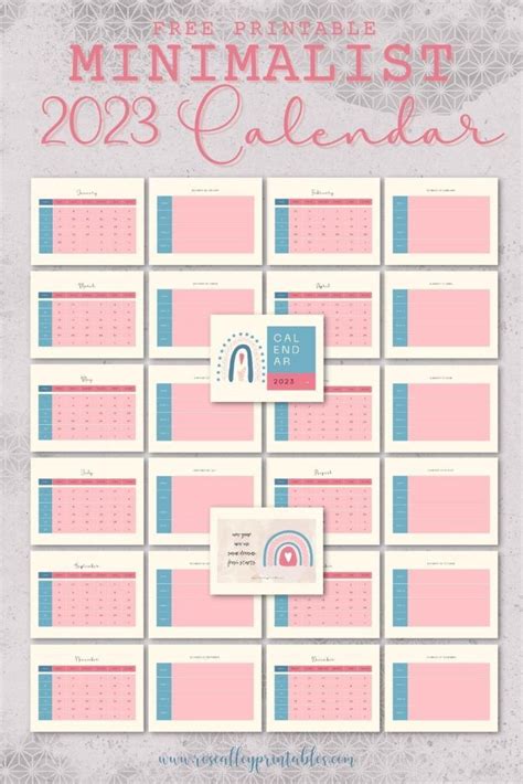 Free Printable 2023 Minimalist Calendar | Free printables, Minimalist ...