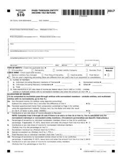 Maryland Pass Through Entity Form Income Ta Maryland Pass Through