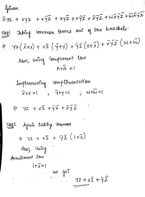 Solved Simplify The Given Boolean Expression Using The Laws Of