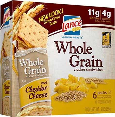 Lance Whole Grain Cheddar Cheese Sandwich Crackers 9 Ounce Pack Of 14