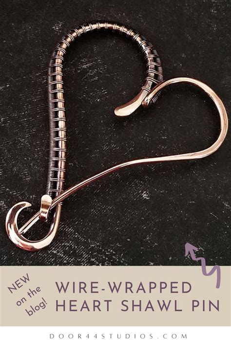 Wire Wrapped Heart Pin Door Studios