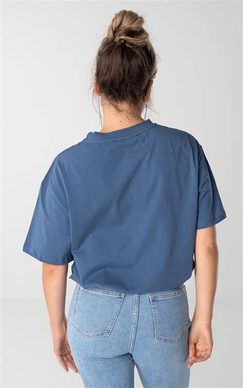 Basic Shirt Met Tekst Blauw Guts Gusto Gutsgusto