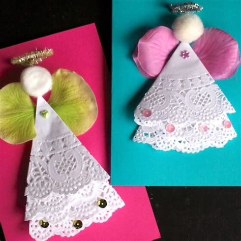 Doily Angel Christmas Card For Kids To Make Happy Hooligans