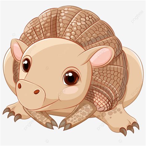 Lindo Pequeño Armadillo De Dibujos Animados Acostado PNG dibujos