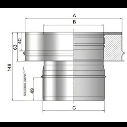 Adaptador Para Chimenea De Simple Pared A Doble Pared Inoxidable Adgdi