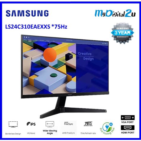 Samsung 24 Essential Monitor Ls24c310eaexxs Fhd Ips 75hz 5ms And Amd