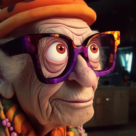 An old lady with glasses and a hat | Premium AI-generated image