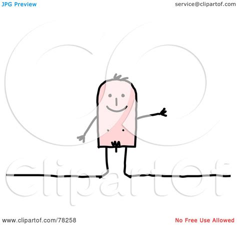 Royalty Free RF Clipart Illustration Of A Nude Stick People Man By NL