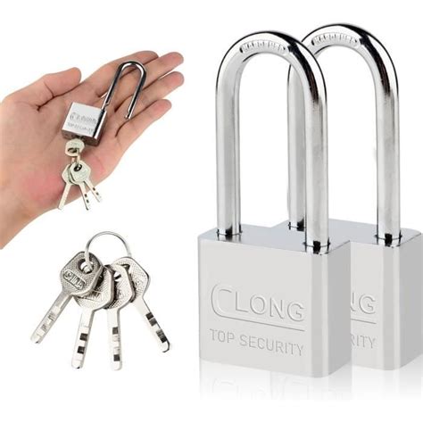 Lot De Cadenas Anse Longue En Acier Robuste Tanche Avec Cl S