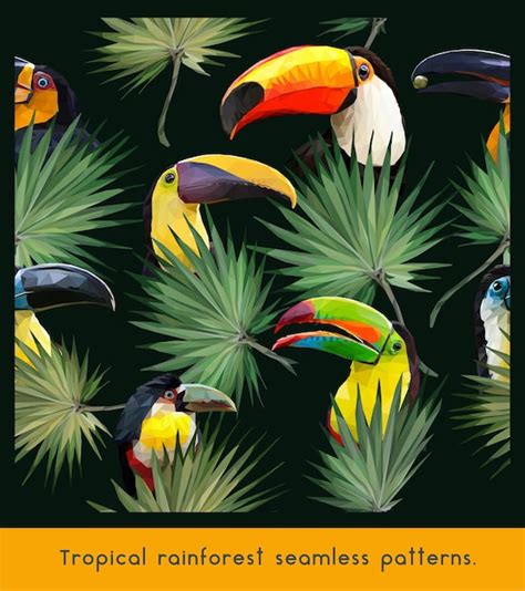 Premium Vector Seamless Patterns Of Amazon Tropical Rainforest And