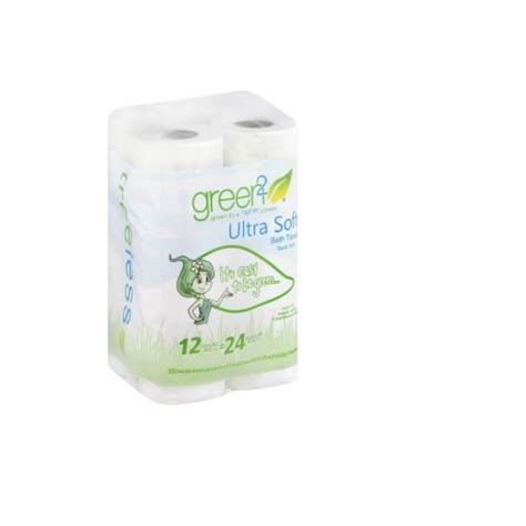 Green Two Ply Double Rolls Ultra Soft Bath Tissue Ea Pack Of